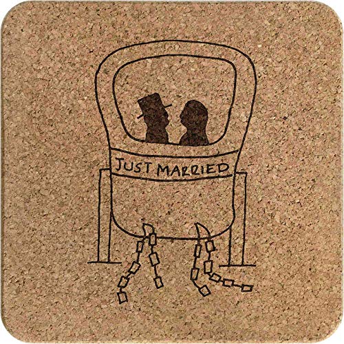 Azeeda 'Just Married' Square Cork Trivet / Pot Stand (TR00001475)