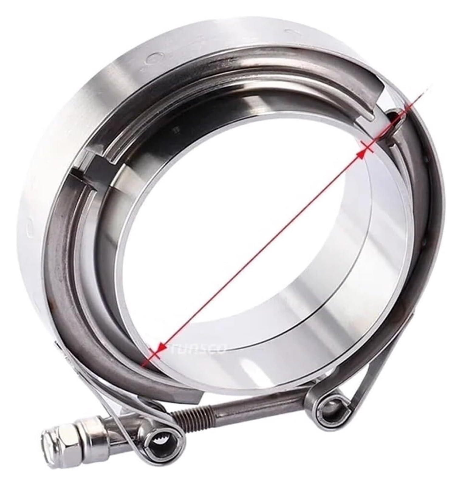 Ridramento Men's One Color Hose Pipe Clamps, 304 Stainless Steel V Band Clamp Kits Turbo Exhaust Pipe Fe Flange 1.5-3.5 Inches