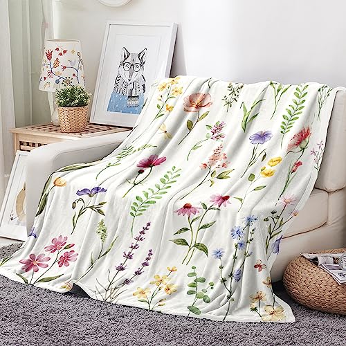 Tupmnbry Wildflowers Throw Blanket Botanical...