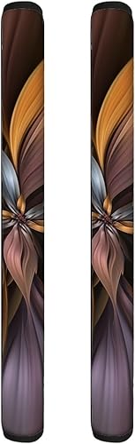 Miniatura 2 de Juego de 2 fundas universales con estampado floral retro para puerta de refrigerador y electrodomésticos, mantiene la manija de tu electrodoméstico