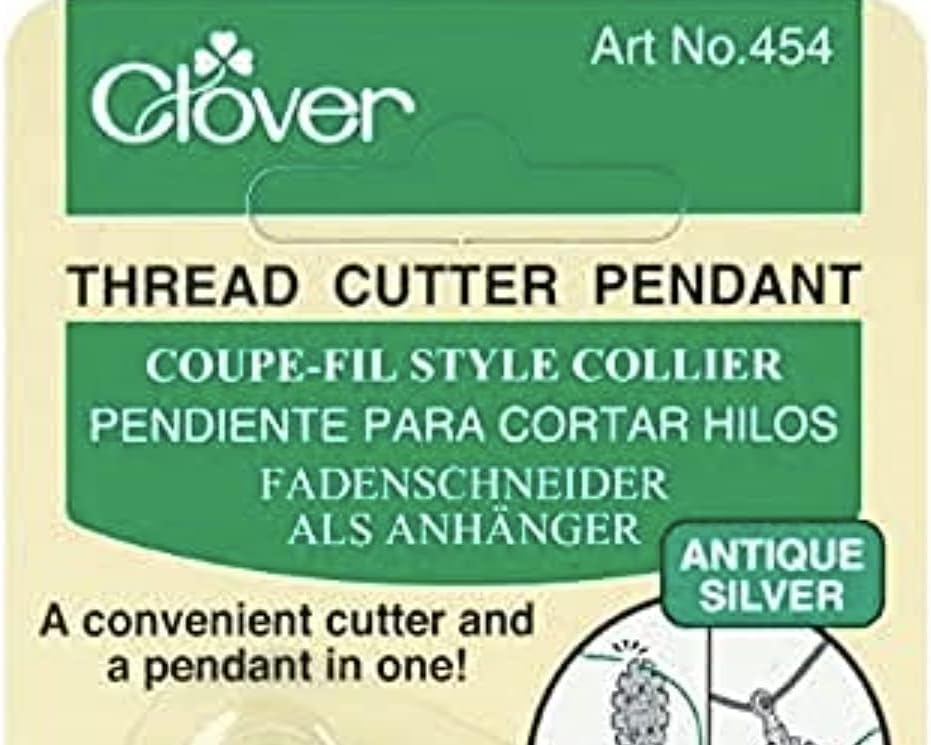 Clover Thread Cutter Pendant, Antique Silver (454)
