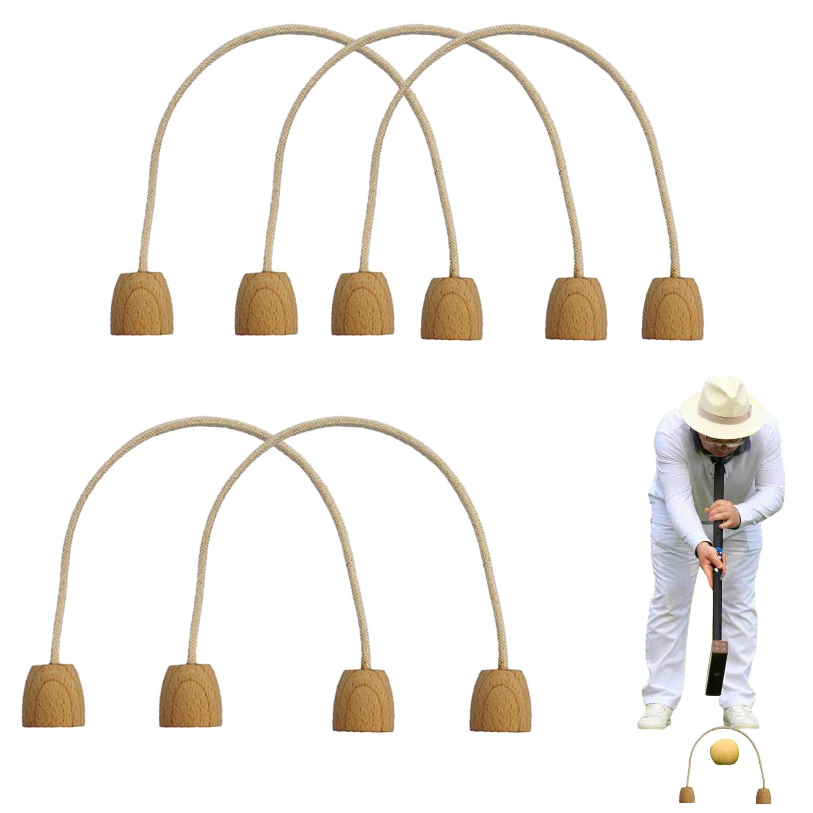 Cotton Rope Croquet Wickets - 5 Piece Croquet Sticks Rope, Portable Croquet Wickets For Kids | Multifunctional Soft Croquet Game Wickets, Cr Wickets Set