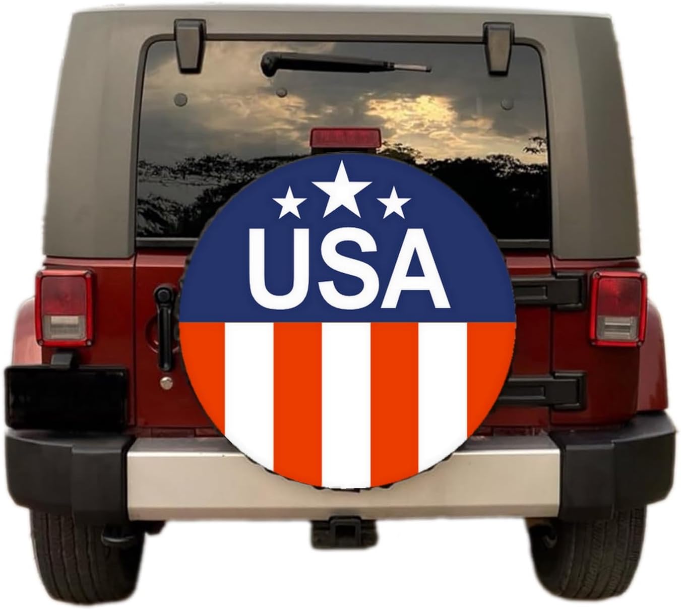 Spare Tire Cover with American Flag, Spare Wheel Cover Protector, fit for Land Rover, Ford Bonco, Hummer H3 SUVs, Camper Trailer Truck RV Motorhome (L: 265/75R15, 275/65R17)