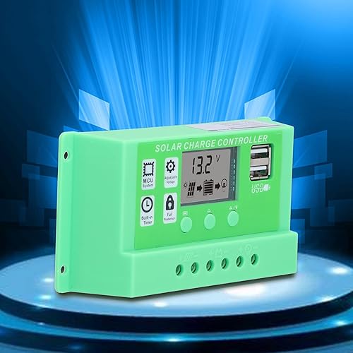 Miniatura 9 de Controlador de carga 12 24V PWM Cargador Sistema de energía solar Controlador de carga Gestión de carga con LCD para controladores de carga de