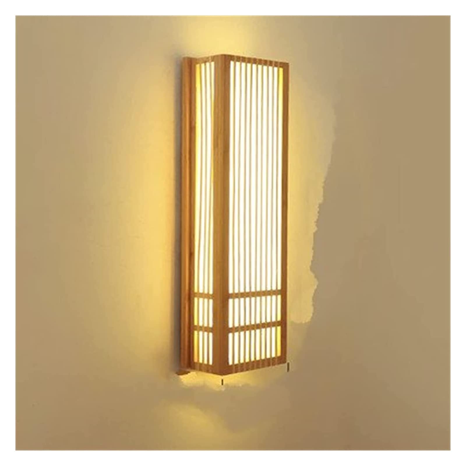 ZTCHSENZT Wall Lamp Japanese Tatami Style Rectangle Wooden LED Warm White Bedside Restaurant Bar,Wall Sconces,D