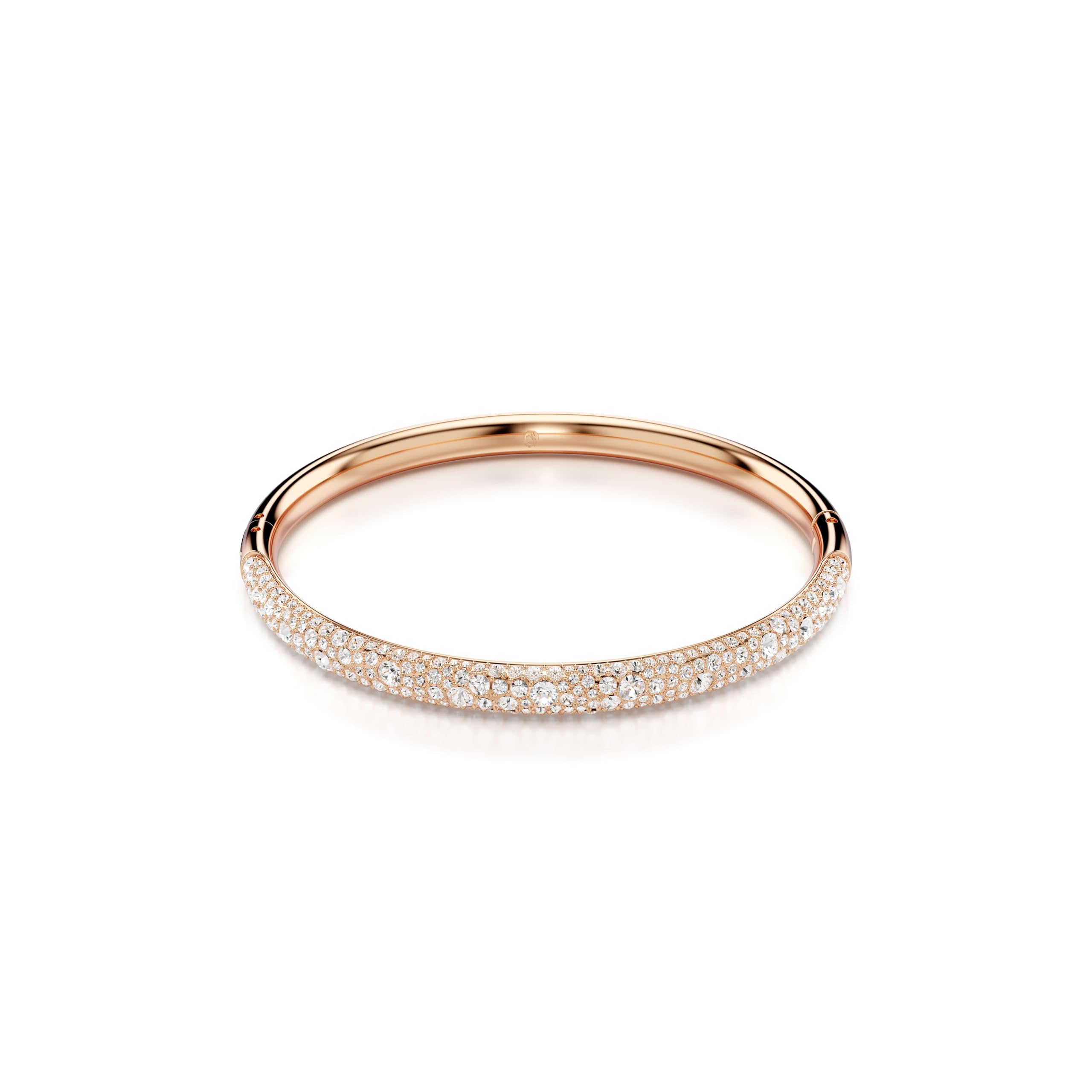 Swarovski Meteora bangle, Snow pavé, White, Rose gold-tone plated