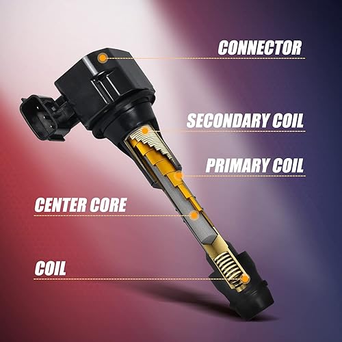 Miniatura 3 de 6 paquetes de bobinas de encendido UF349 y kit de bujías de iridio para 3.5L/4.0L V6 Nissan e Infiniti – Se adapta a Maxima (01–08), Murano (04–07),