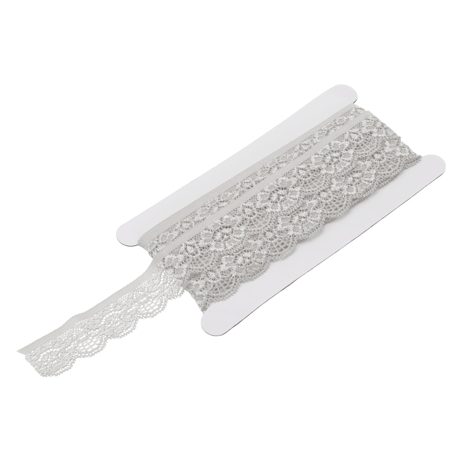 sourcing map Lace Trim Vintage Crochet 0.98" x 5yards Light Grey Lace Ribbon for DIY Scrapbooking Clothes Fabric Wedding Decoration Gift Wrap — image 1