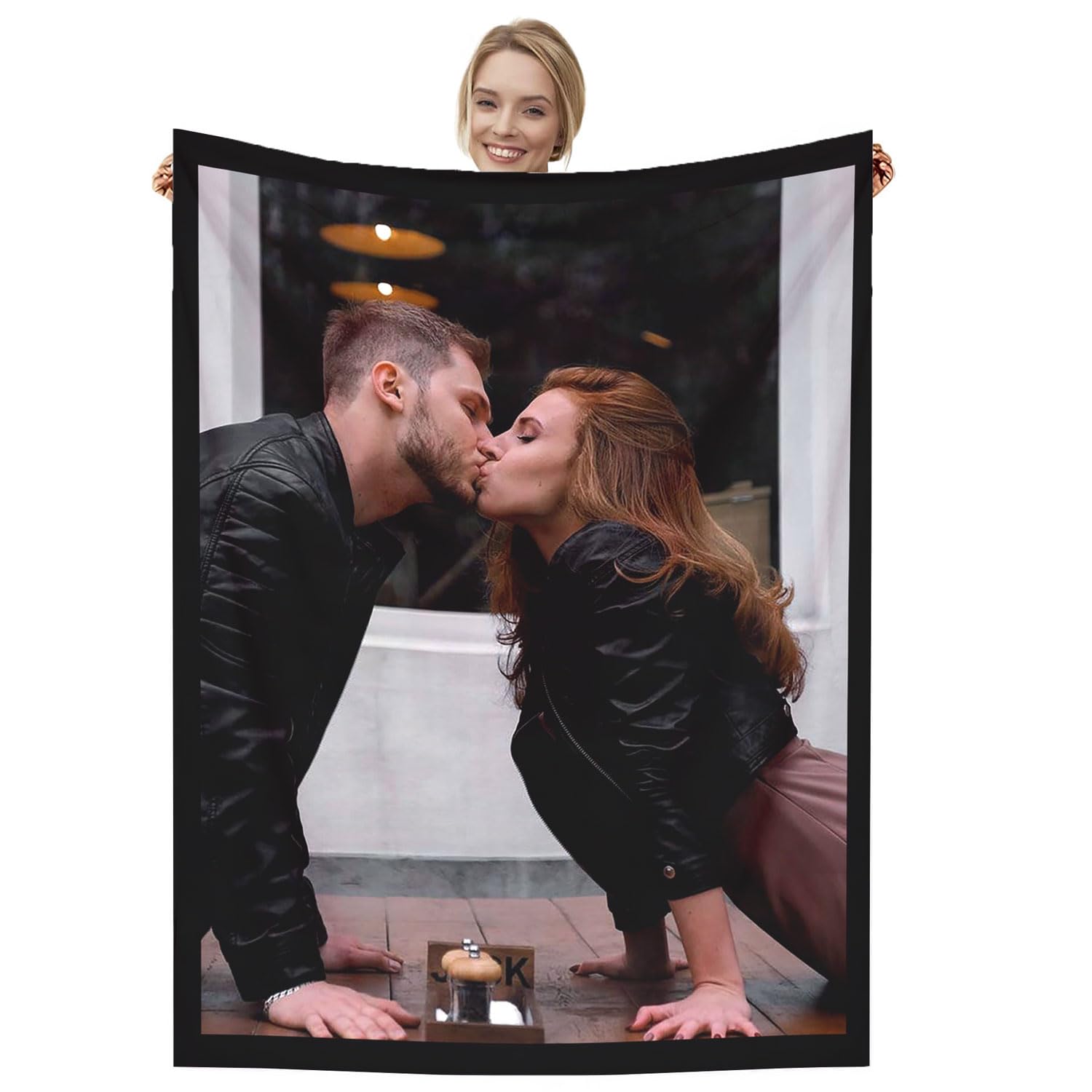Dmkjdzsw personalised blanket，custom blanket， Soft Cosy Custom Blanket for Adults Kids，Personalised Gifts for Mum, Dad, Boyfriend-A-130 * 180CM — image 1