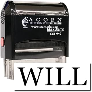 MaxStamp - Large Self-Inking Will Stamp (Black Ink)