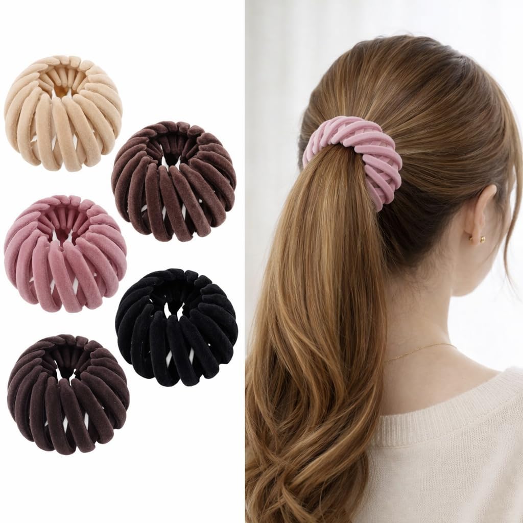 Bird Nest Magic Hair Clip, Hair Accessories for Women,Hair Ties Bun Maker Scrunchies for Thick Thin Hair,Hair Clips for Women,Ponytail Holders, 2 pcs-image-14