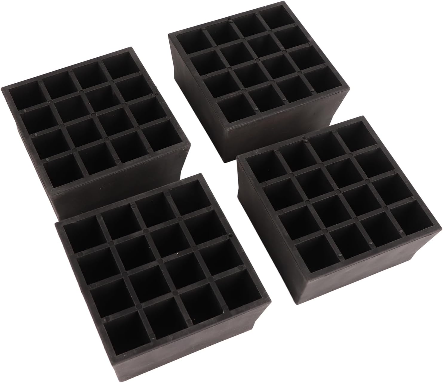 Furniture Riser, 2 Inch Stackable TPU Square Desk Riser, Black - Heavy Duty, Waterproof, Anti Slip, Heighten Bed Lift for Sofas and Tables