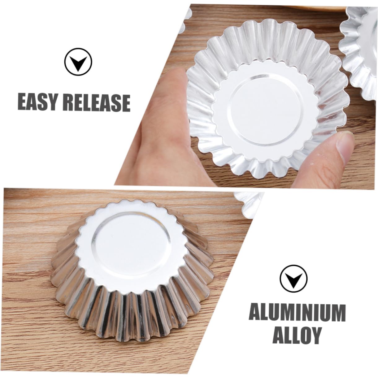 Moule à Tartelettes en Alliage D’aluminium, 100 Pièces, Argenté