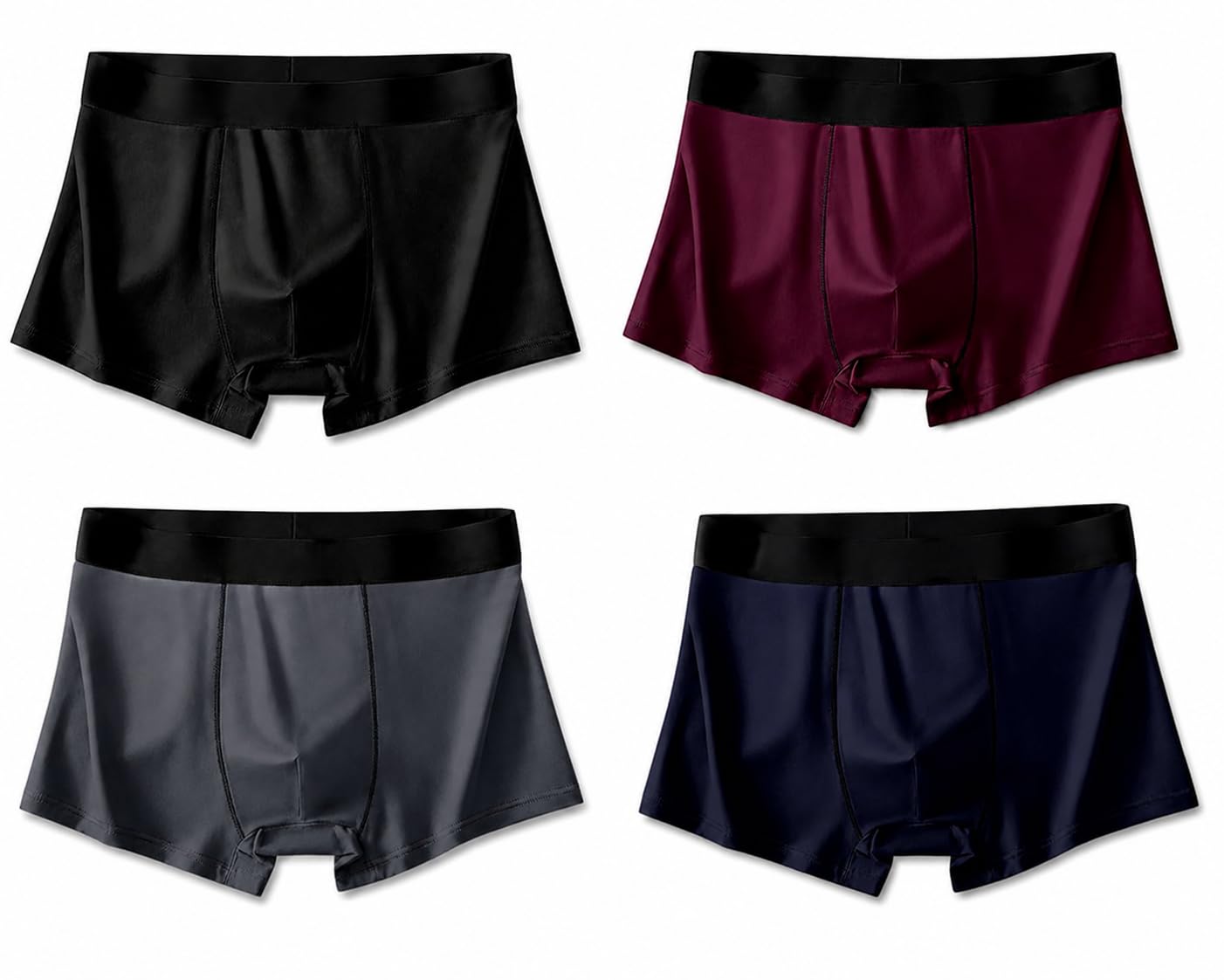 Men's Everyday Boxer Trunks Pack of 4 | Soft Stretch Breathable Underwear for Men | Comfortable Moisture-Wicking Innerwear-image-10