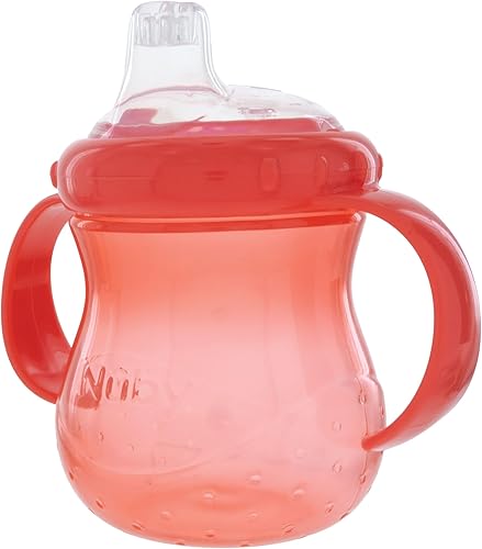 Miniatura 2 de Nuby Vaso de plástico con dos asas antiderrames con boquilla suave, 10 onzas, los colores pueden variar