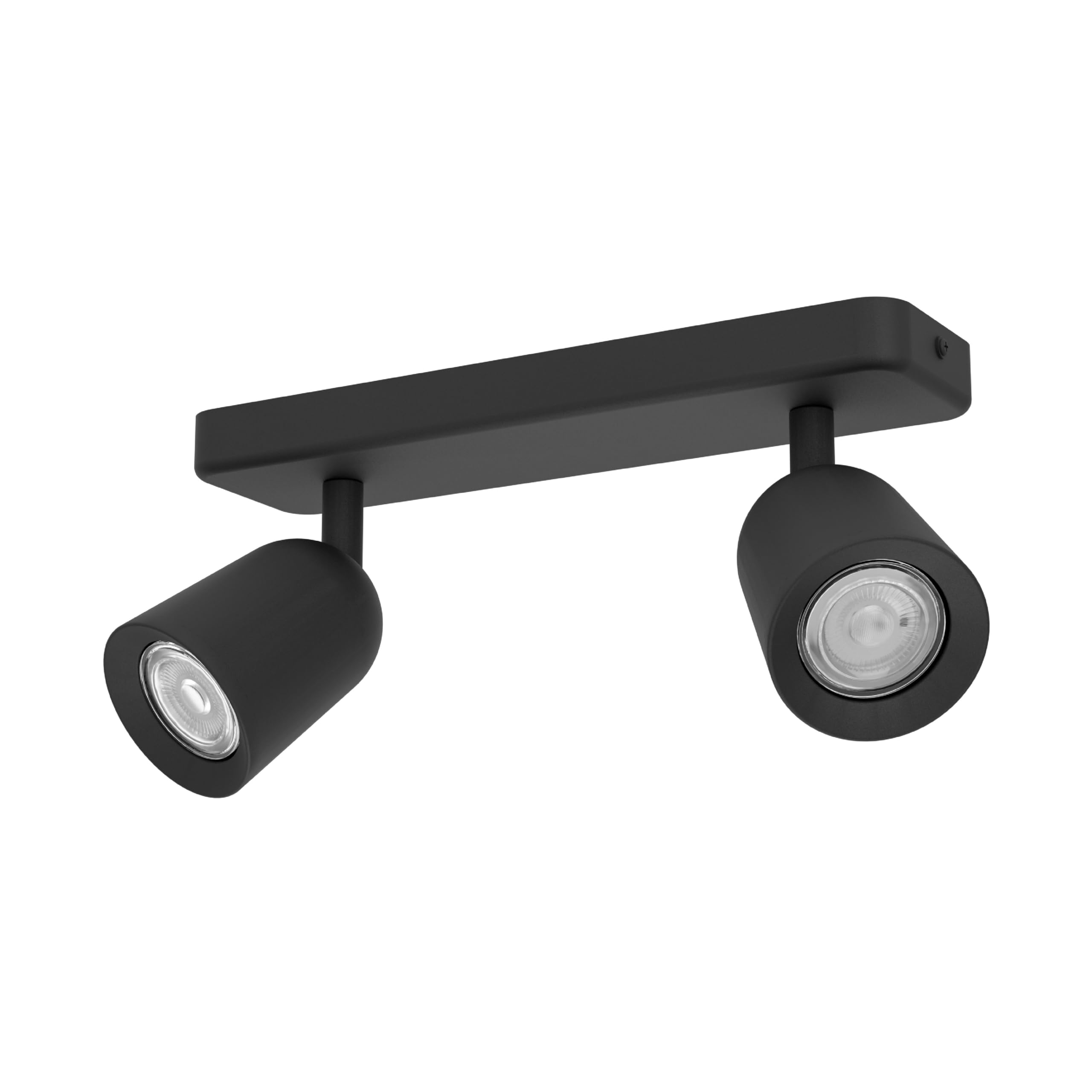 Eglo Spotlight bar Camaldoli, Kitchen Light Fitting with 2 Flexible Spots, Ceiling lamp Living Room Made of Black Steel, GU10 Socket