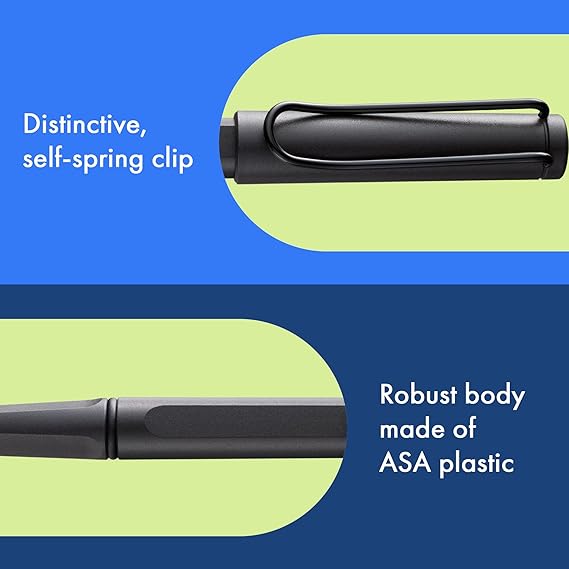 LAMY safari umbra - Rollerball Pen with ergonomic grip & line width M - for pleasant long writing - made of robust ASA plastic - including rollerball refill LAMY M 63 in black