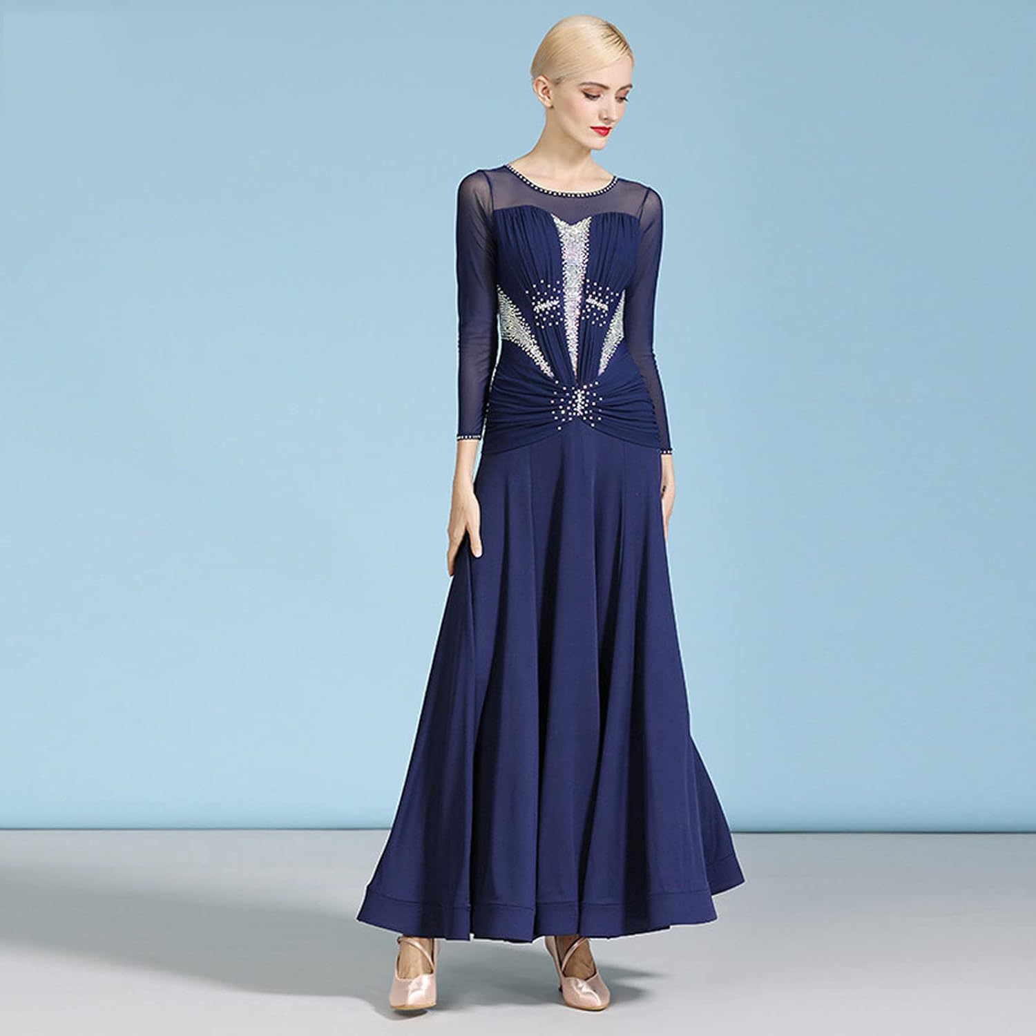 豪華ストーン付きスタンダードドレス☆競技会やデモ、パーティーに