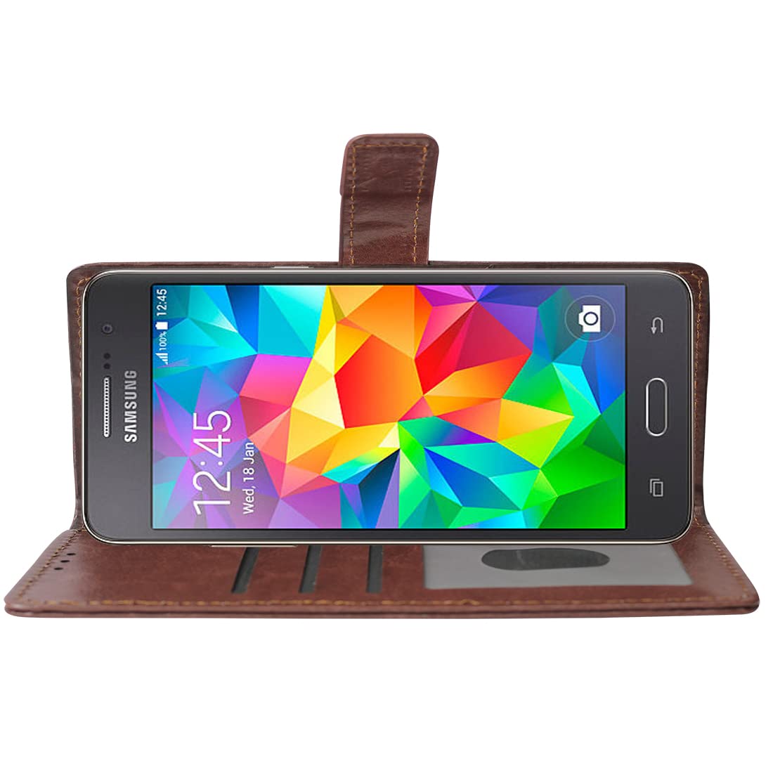 Casotec Flip Cover Back Case for Samsung Galaxy Grand Prime G530 | Premium Leather Finish | Inbuilt Pockets & Stand | Flip Cover Back Case for Samsung Galaxy Grand Prime G530 (Brown) 2