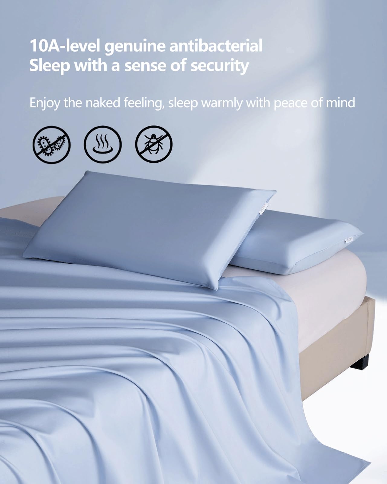 Sábana encimera Doble 245x245cm 245x270cm de satén de 500 Hilos algodón de Fibra Larga sábana Plana Superior Ropa de Cama ultrasuave, cómoda(Light Gray,245x270cm)