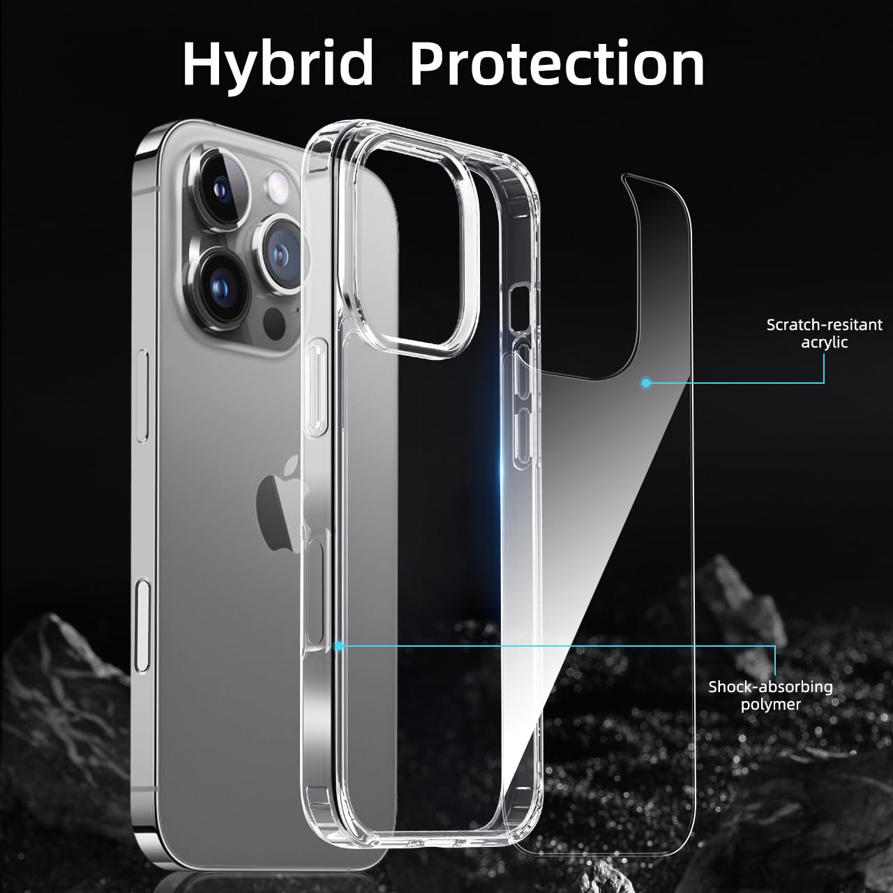 tigratigro Cover per iPhone 16 Pro, Anti Ingiallimento,Custodia con Assorbimento degli Urti e Anti-Graffio,Struttura Protettiva Antiscivolo, Classico Stile Cover Trasparente