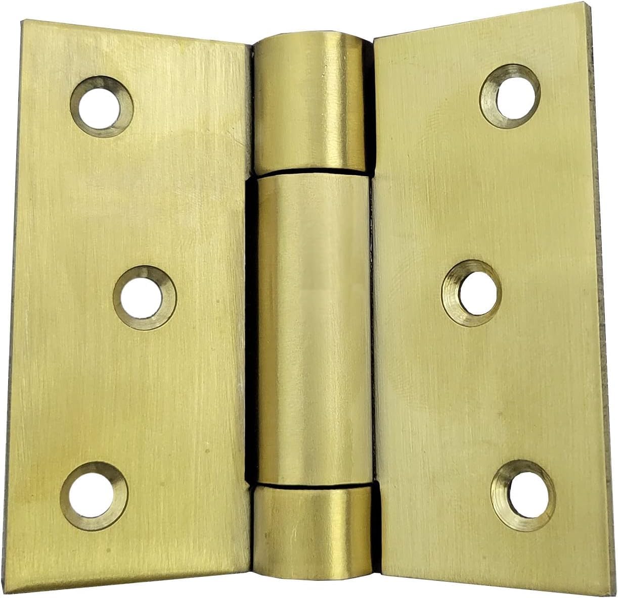 2 works (4pcs) Golden Self-Closing Stainless Steel Door Hinge Spring Door Hinges Brass Heavy Duty Square Thickness 3mm (75mm (3 Inch)) - Image 2