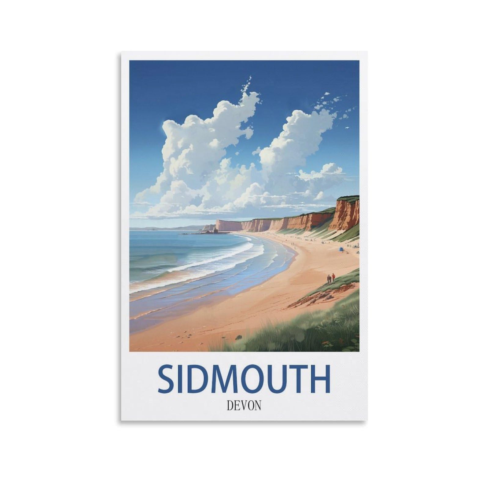 EZMLFA 5D Diamond Painting Kits for Adults,Sidmouth Devon Diamond Art Kits for Beginners,Full Drill Diamonds Gem Art for Home Wall Decor Gift 30x40cm