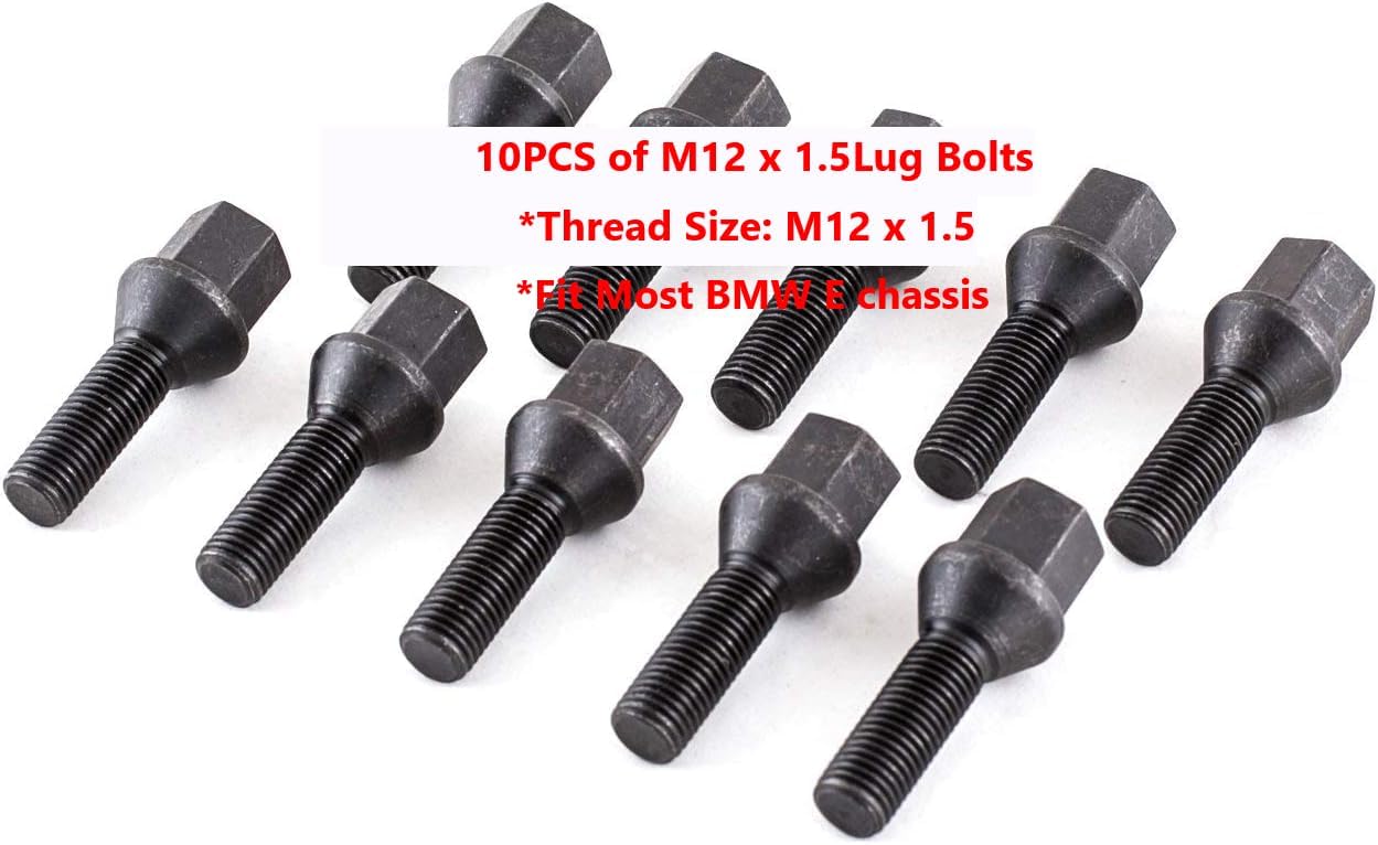 Renn Motorsport 20mm 5x120 2 PCS Wheel Spacers with 10 PCS Extended Lug Bolts Compatible with BMW 3 Series 5 Series E46 E90 E92 E63 E64 ……