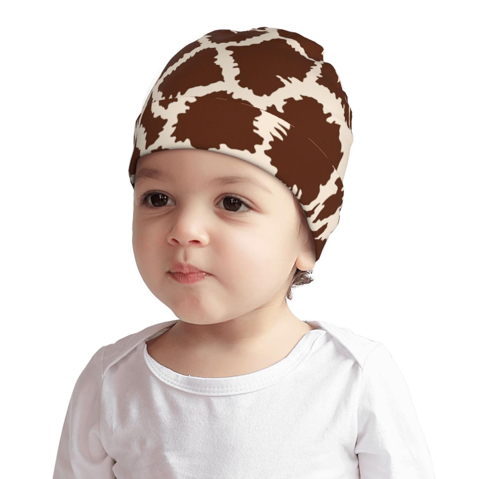 Rqzwdq Funny Giraffe Animal Print Kids Beanie Hats Warm Knit Beanie Cap Skull Caps Gifts Decor for Boys Girls White