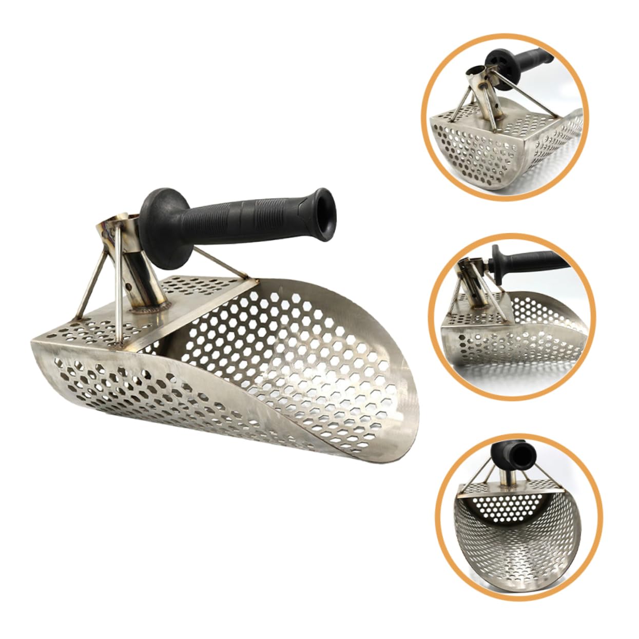 Pala Detector de Metales de Acero Inoxidable Diseño Versátil y Agujeros para Cedazo de Suelo en Variedad de Tipos de Tierra y Playa