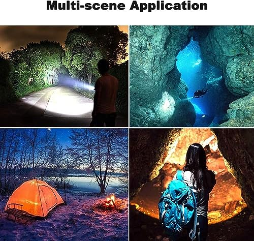 120M Depth Dive Light, Waterproof Underwater 3 Modes LED Scuba Flashlight - image 7