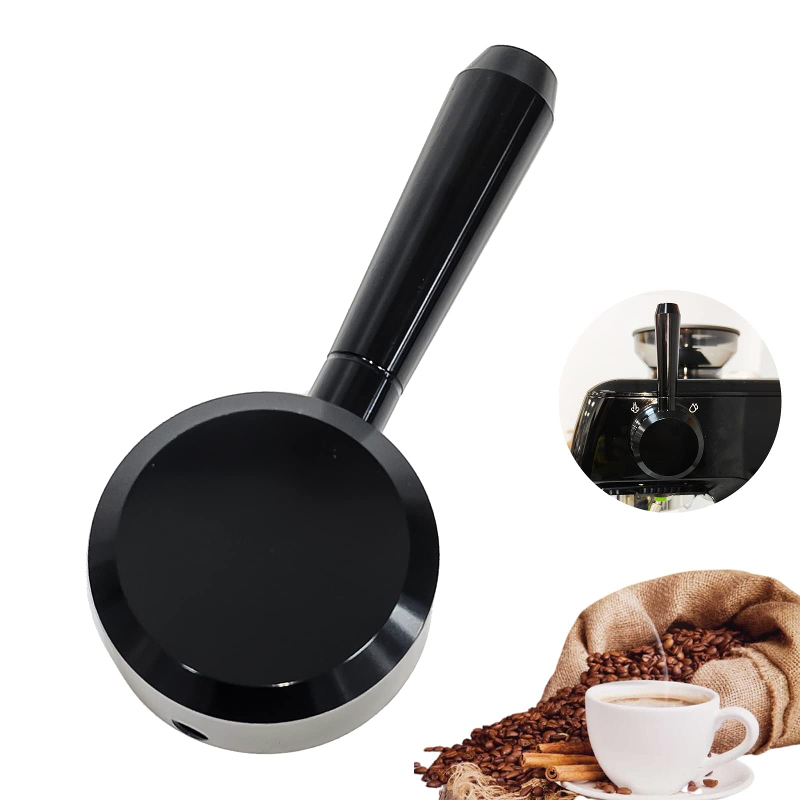 Azonee Replacement Steam Lever, Compatible with Breville Barista Express Series 870/875/876 Machine | Aluminium Alloy Made, Fine Polishing(BLACK)