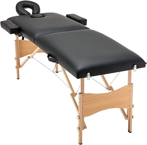 Miniatura 2 de Mesa de masaje portátil negra de 2 pulgadas de 84 pulgadas con estuche de transporte gratuito para silla de cama spa mesa facial