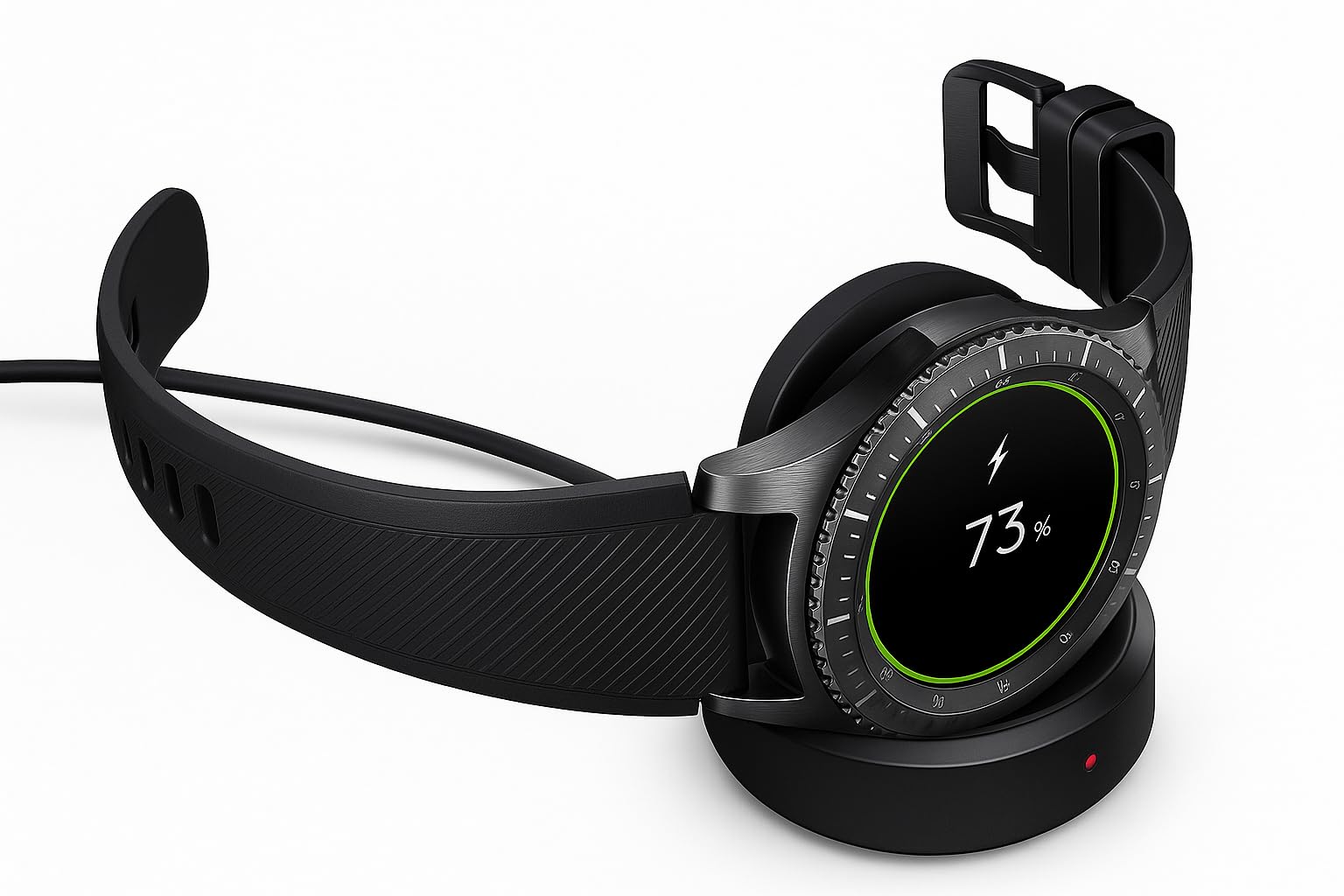 gear s3 charger, new version gear s3 frontier/classic charging dock for samsung gear s3 frontier/classic smart watch (black)