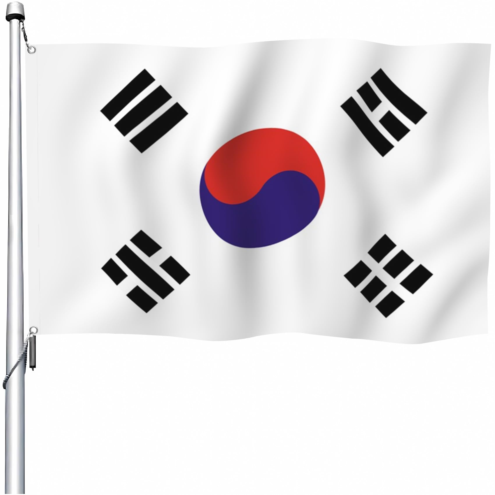 Bandera de Corea del Sur de doble cara con costuras reforzadas a máquina YongFoto