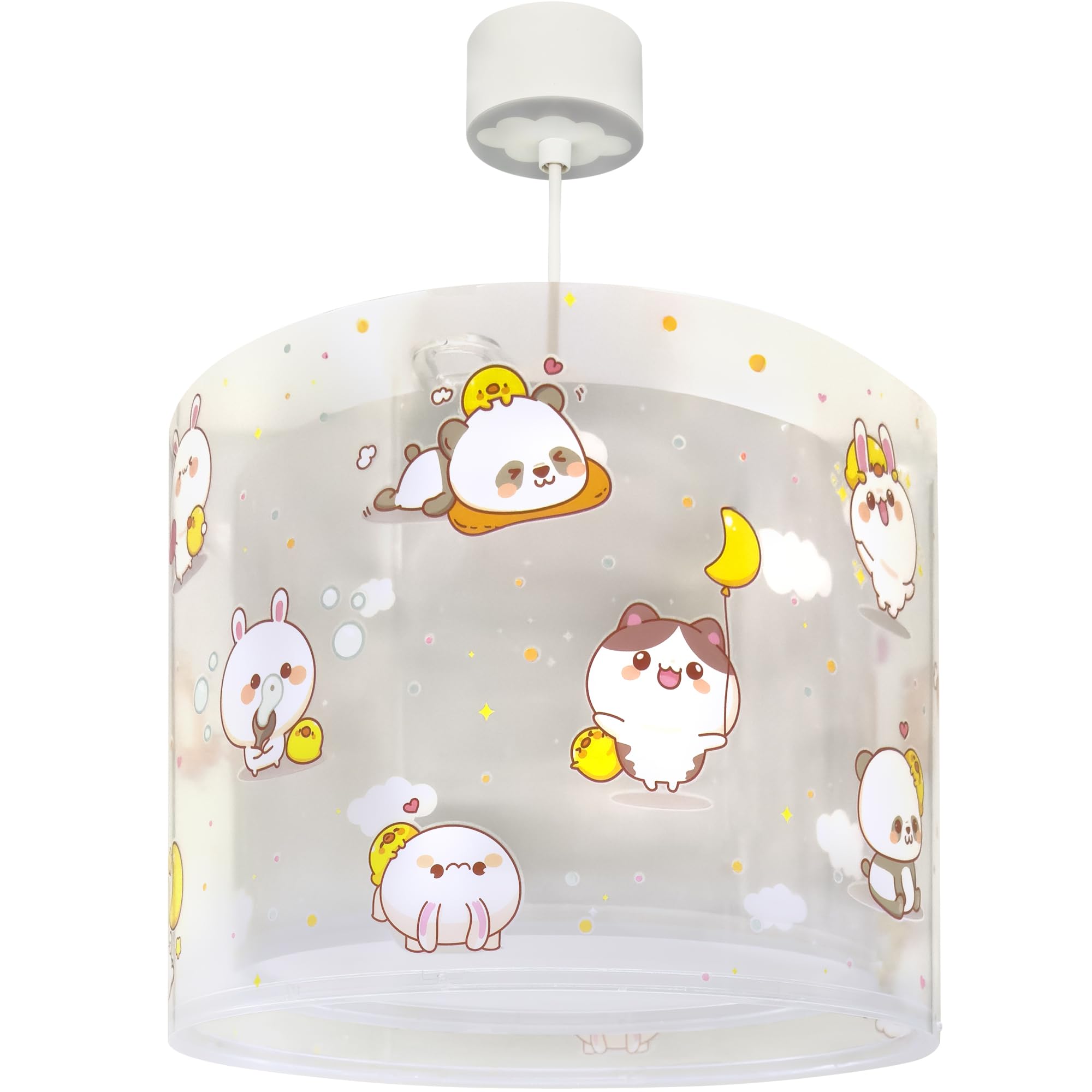 Dalber Lámpara Infantil De Techo Colgante Kawaii Friends Gris animalitos, 41762E, E27