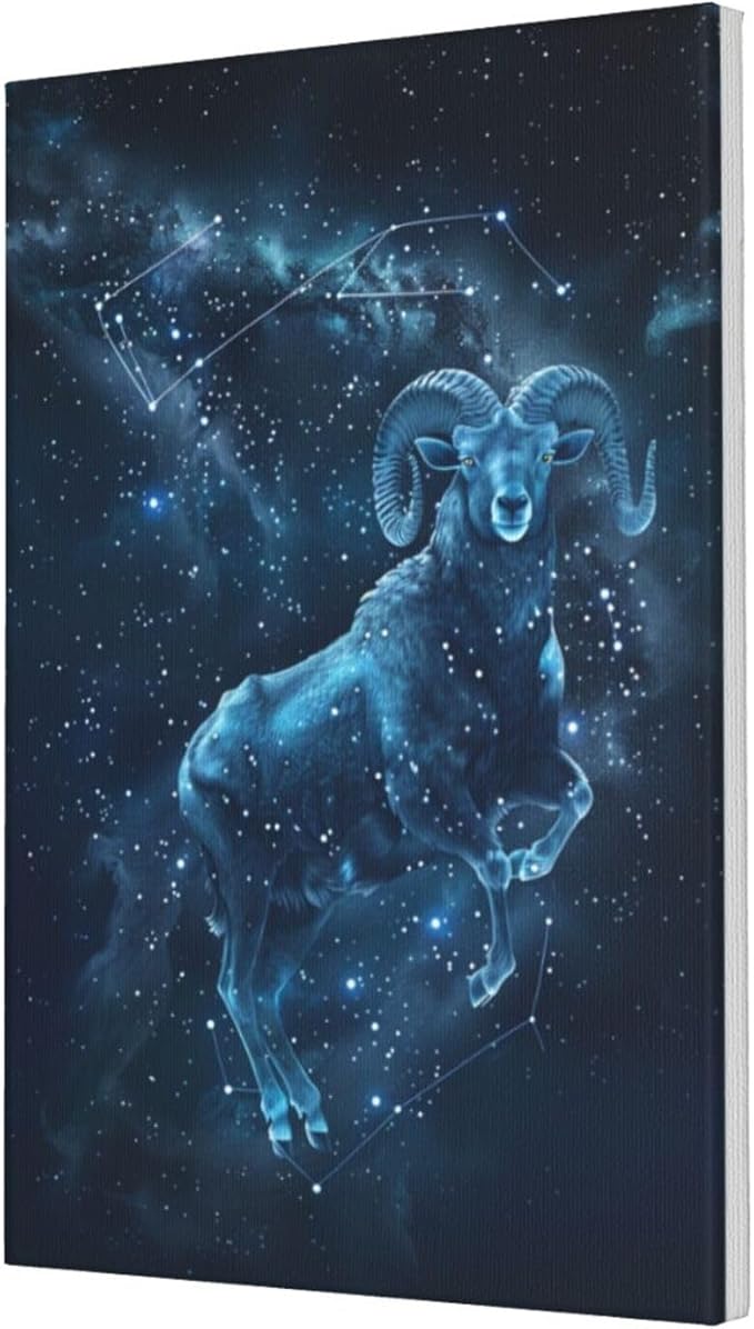 MA6GE8DE Frameless Canvas Painting 12 Zodiac Signs Aries,Classic Home Room Decor Accessory,Blue 12 Zodiac Signs Aries Decorative Paintings,Gift For Aries Enthusiasts,Bedroom,Bar,Living Room 16x24 inch