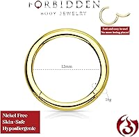 Vista 36 de Forbidden Body Jewelry - Piercing para la nariz de acero quirúrgico 316L con bisagra, 14G, 16G, 18G, diámetro de 15/64, 5/16, 25/64, 15/32 pulgadas
