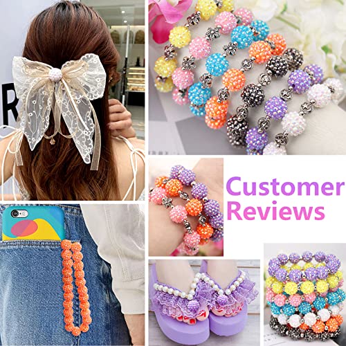 50Pcs 16Mm Chunky Resin Rhinestone Beads Round Disco Ball Beads Bubblegum Beads For Women Girls Necklace Bracelet Jewelry Making Phone Lanyard Hair Accessories Diy Crafts (Citrine Ab) #TOP6