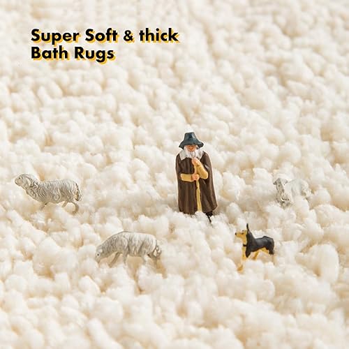 Vista 5 de IcosaMro Alfombra de baño azul con diseño de ballena, bonita alfombra antideslizante, lavable, de microfibra, absorbente de agua, alfombra de piso