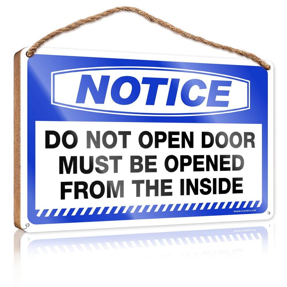 YYHLEH Plaque Sign Notice Do Not Open Door Must Be Opened From The Inside Wooden Sign Hello Winter Sign Door Sign For Front Door Outside(23X35CM)