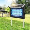 Solar Bug Zapper Outdoor Waterproof, 4500V High Power Cordless Mosquito Zapper with Smart Light Sensor, Dual Solar & USB Rechargeable Insect Killer for Patio, Garden, Backyard, Indoor & Outdoor Use