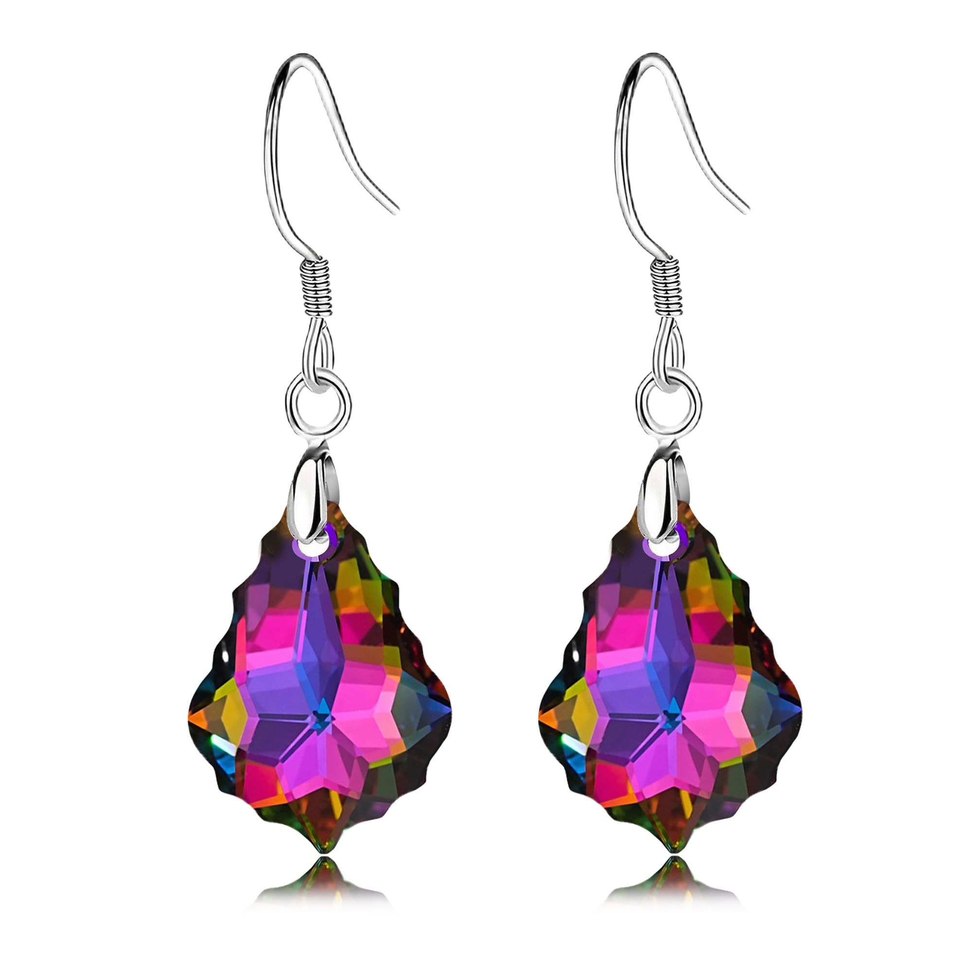 Austrian Crystal Baroque Drop Dangle Earrings for Women 925 Sterling Silver Hook Hypoallergenic Jewelry