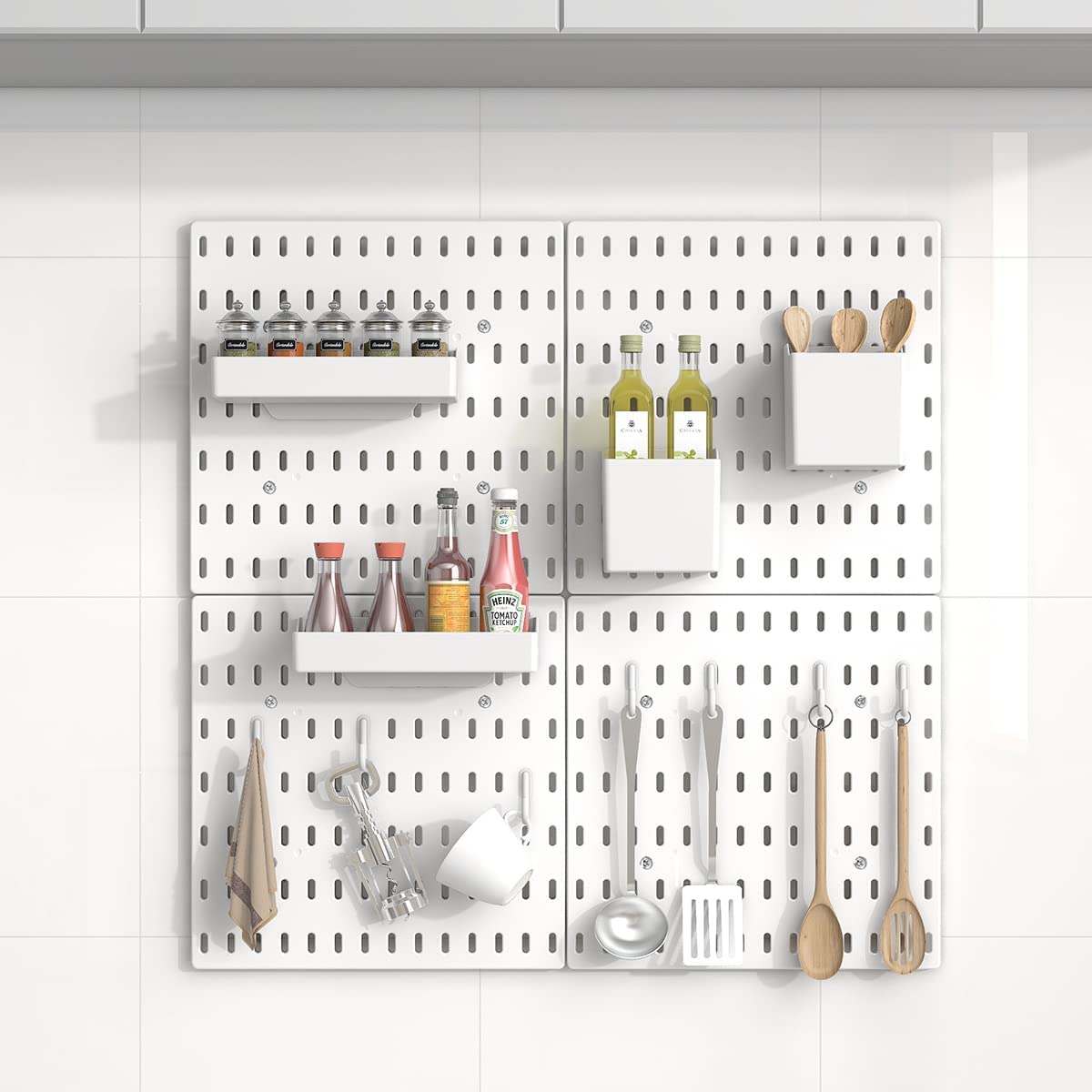 Buy ALMEKAQUZPegboard Wall Display Pegboard Wall Panel, 4 Pack Pegboard ...