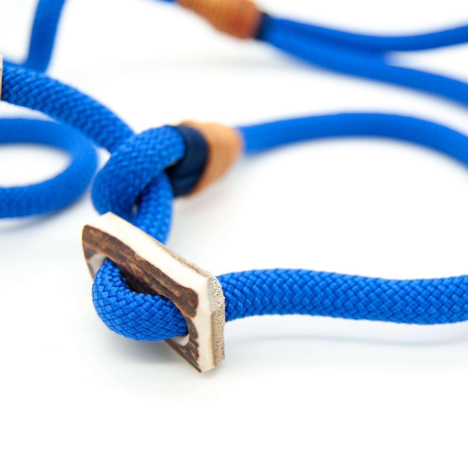 Retriever-Leine/Moxonleine Elegant-Style | handgefertigte Hundeleine aus Tau mit Halsbandfunktion & Horn-Stopper | 10mm – kraftvoll, stilvoll & komfortabel | Training, Alltag & Spaziergang
