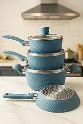 Jogo de Panela 4 Peças Antiaderente Revestimento Cerâmico Nano Granito Laune Haus