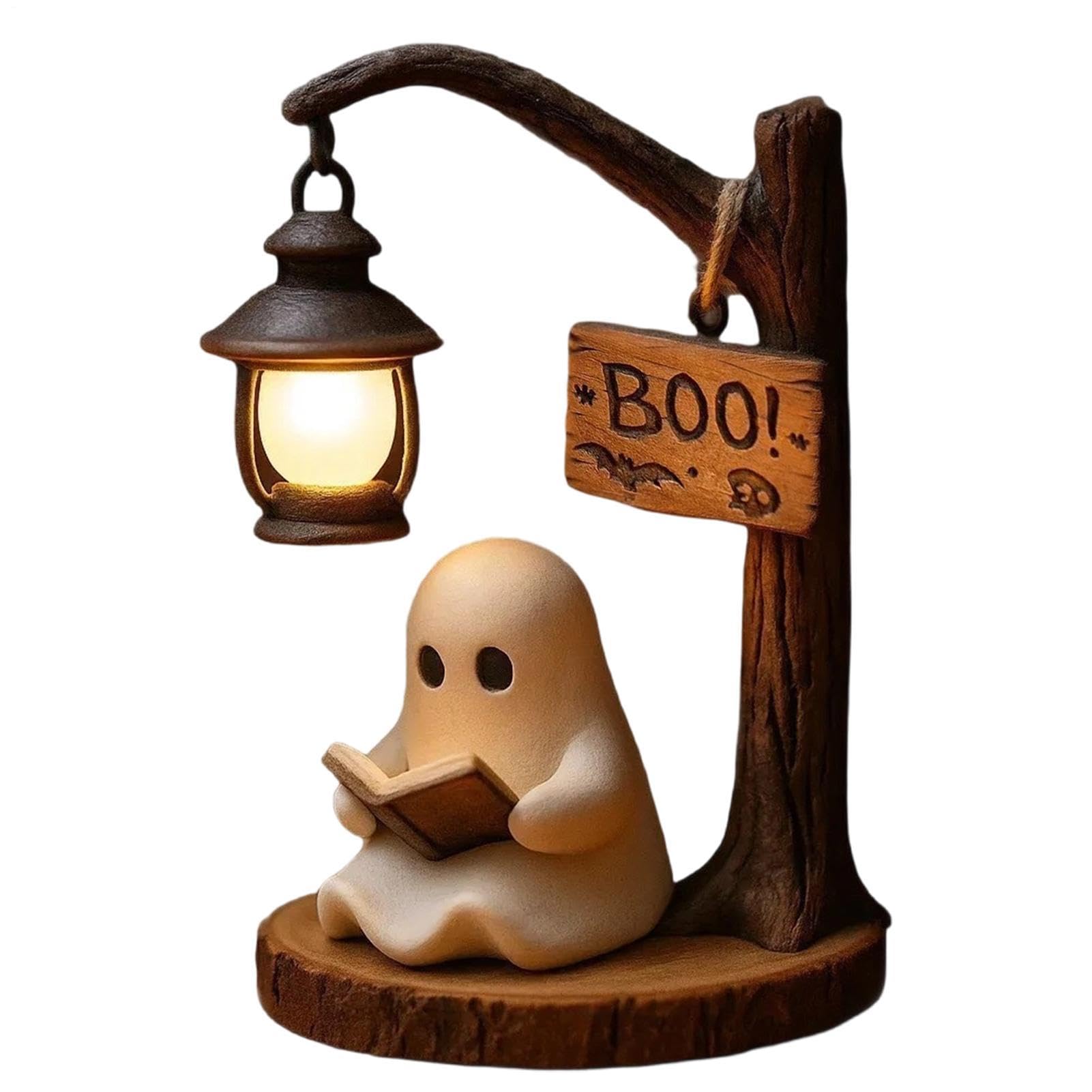 Luz Nocturna Infantil Lámpara Nocturna Decorativa con Fantasma Leyendo un