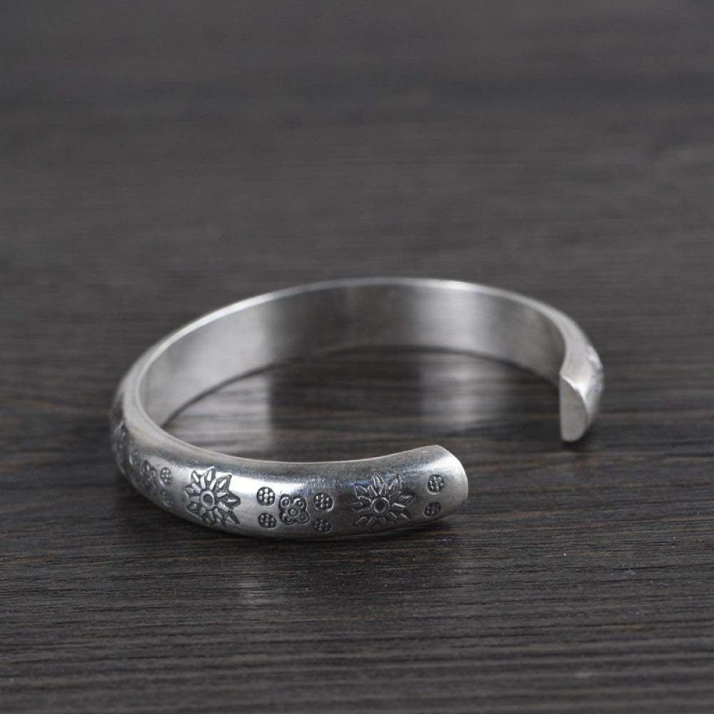 S925 Vintage Pulsera De Plata Hombres Mujeres Beat Manchada De Copito De Nieve Moda Simple Y Elegante Personalidad Creativa Popular Hermoso Regalo