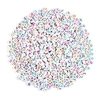 Naler 1200pcs Alphabet Letter Beads, Round A-Z Assorted Beads Spacer Bead for Jewelry Making Finding Art Craft DIY Decoration, Colorful Letter Beads