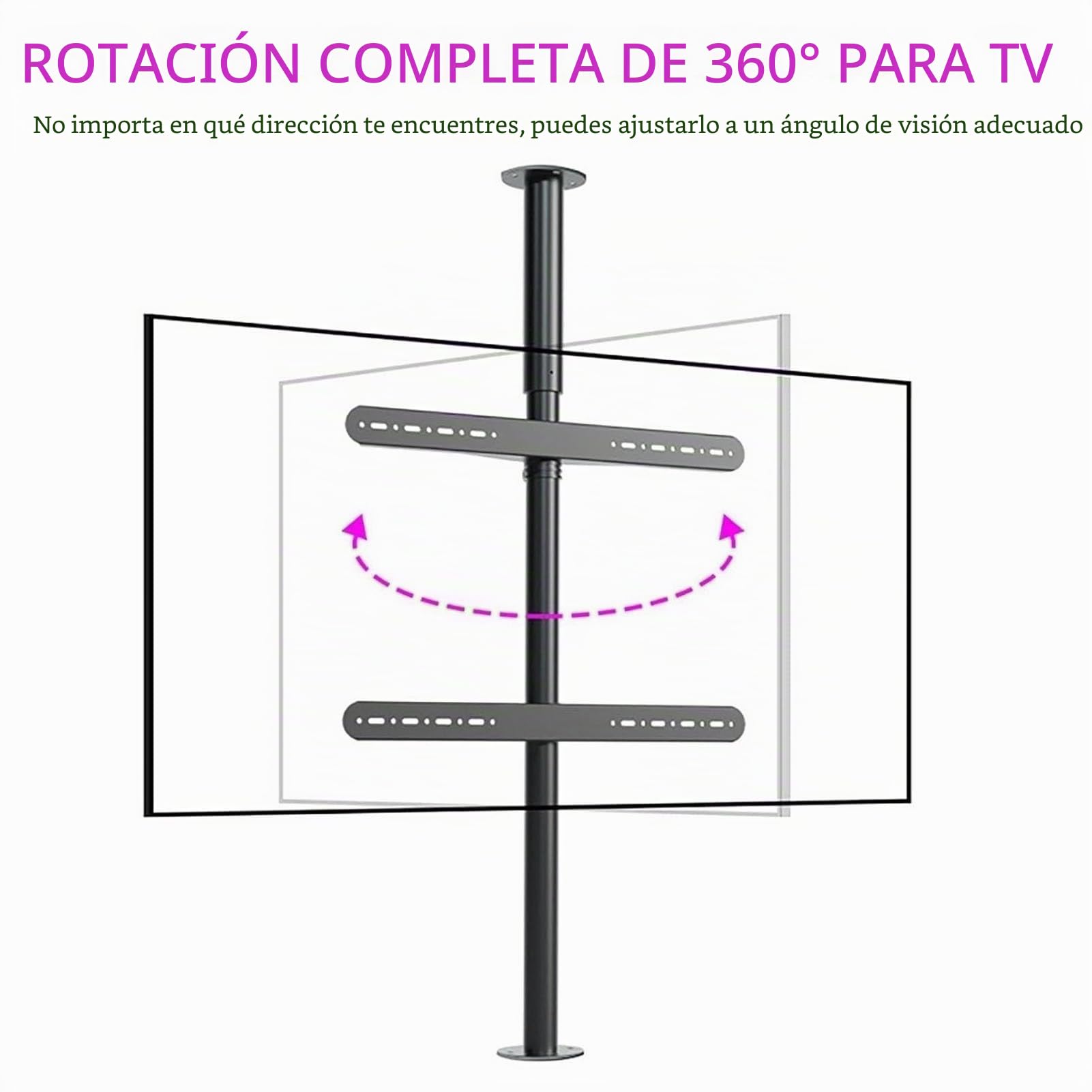 THEGA Soporte para TV con Rotación De Movimiento Completo, Marco Giratorio De 360 ​​Grados para TV, para Planos De 32 A 75 Pulgadas(2000-2950mm)